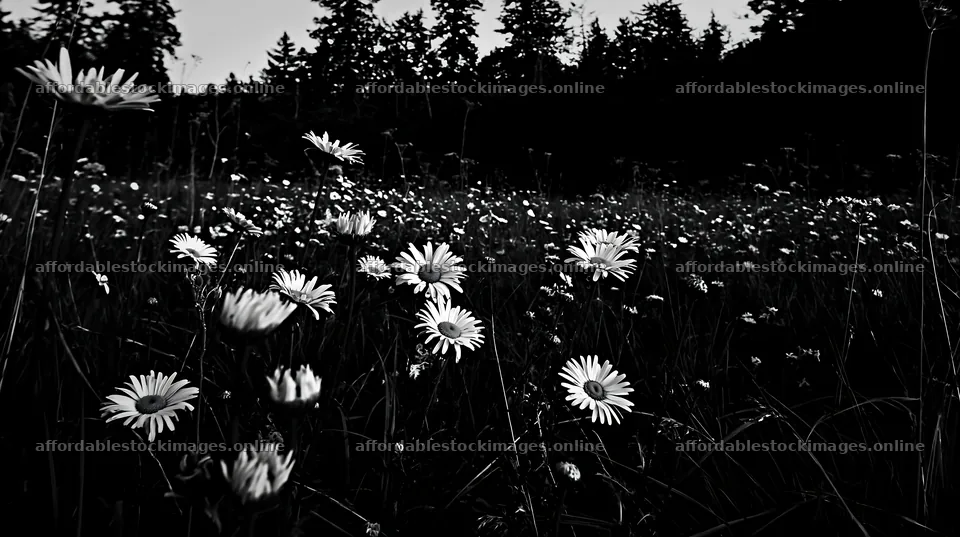 Tall grass meadow with wildflowers in evening light – stock images 10608x5938