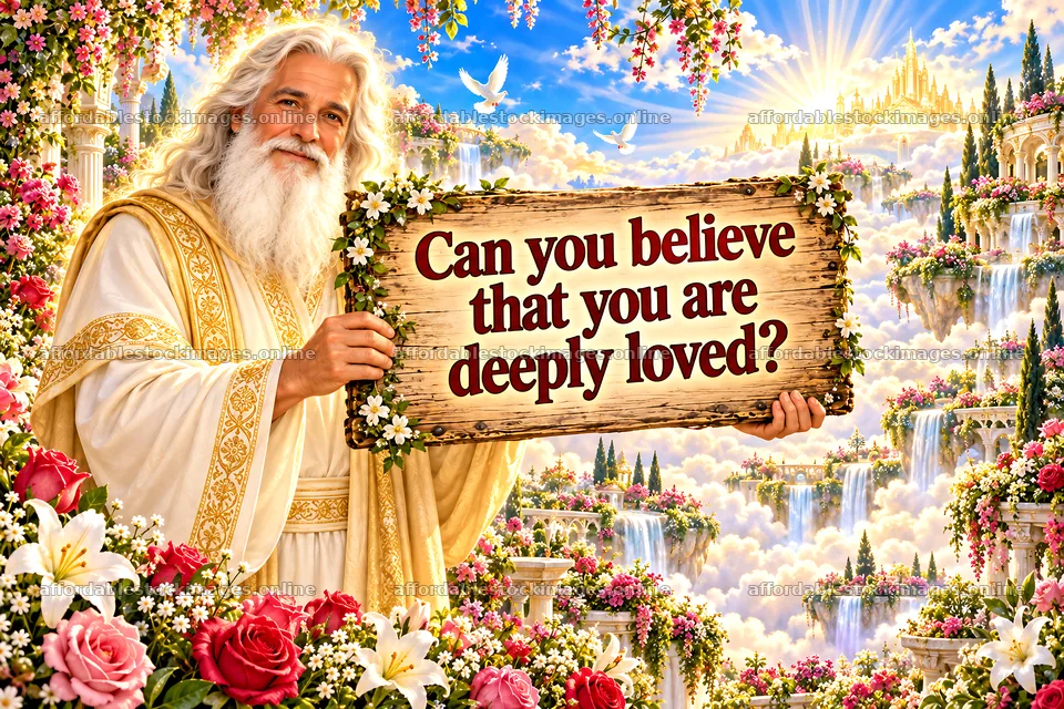 Jesus Christ invites you to believe you are deeply loved – stock images 9487x6325