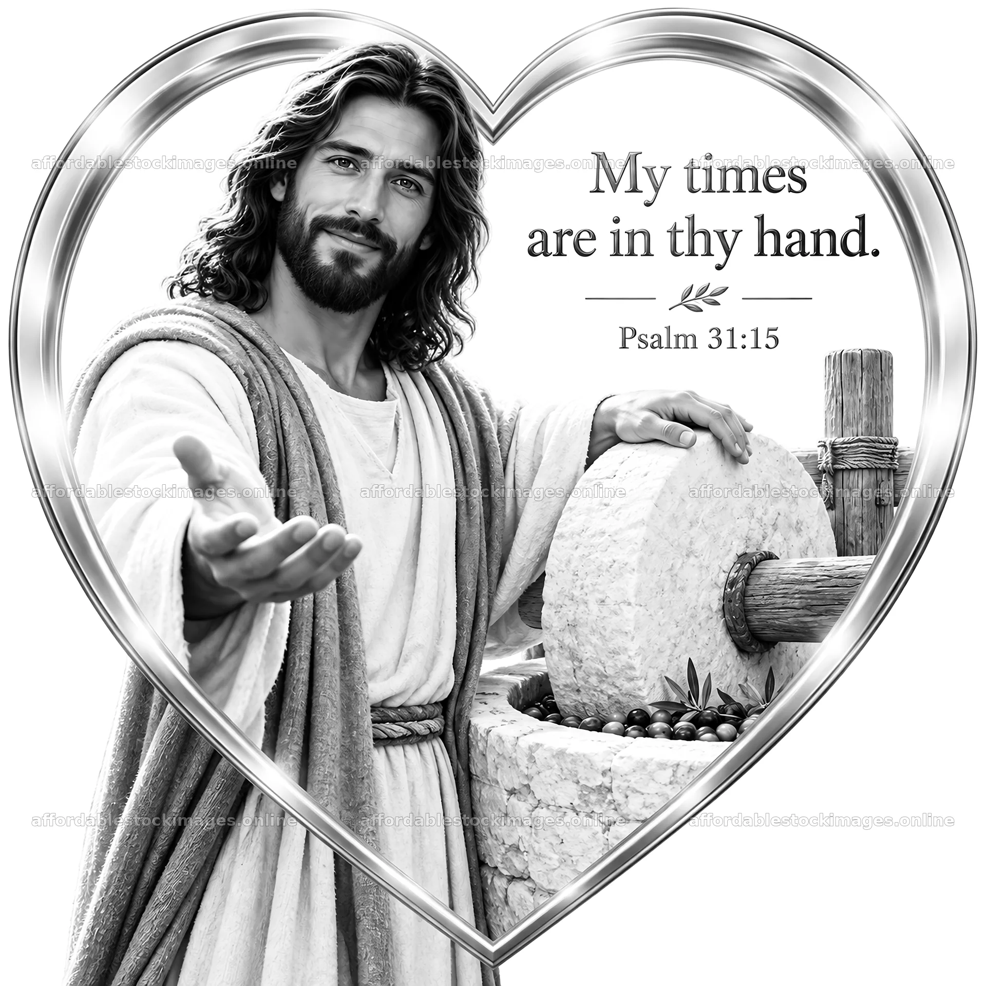 Jesus Christ sharing comfort while offering a welcoming hand – stock images 7746x7746