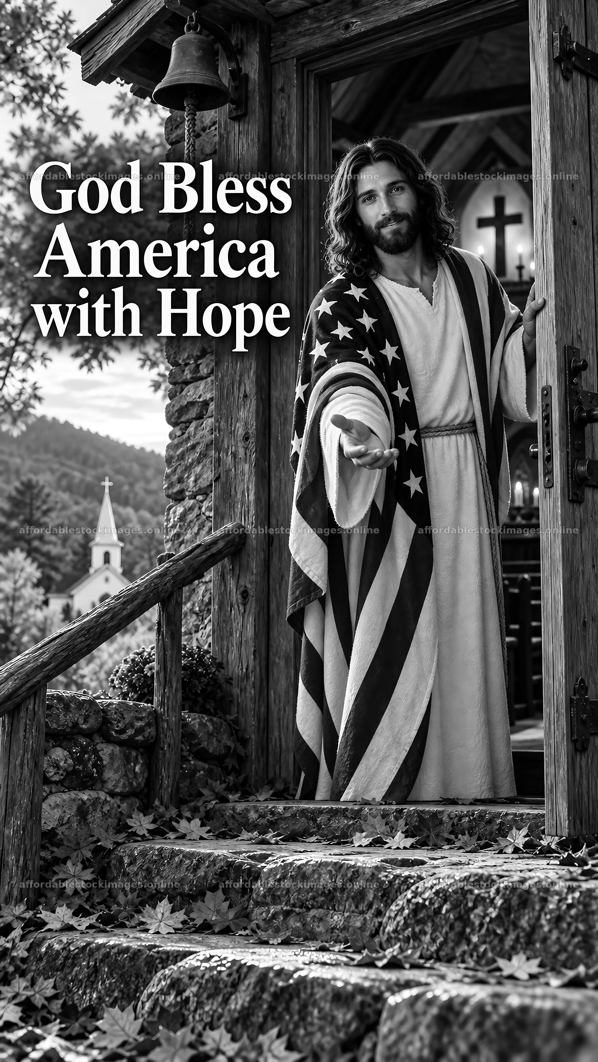 Jesus Christ welcoming with hope and blessing – stock images 5811x10326