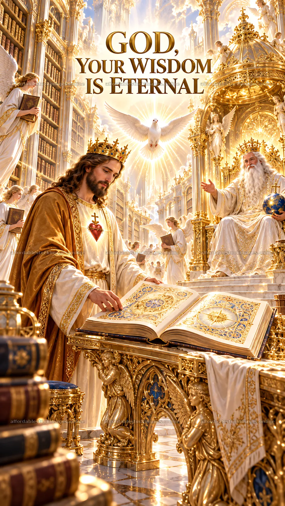 Jesus Christ teaching in a heavenly setting with divine wisdom – stock images 5811x10326