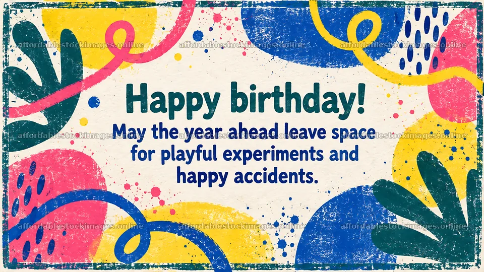 Colorful abstract happy birthday greeting card – stock images 10324x5812