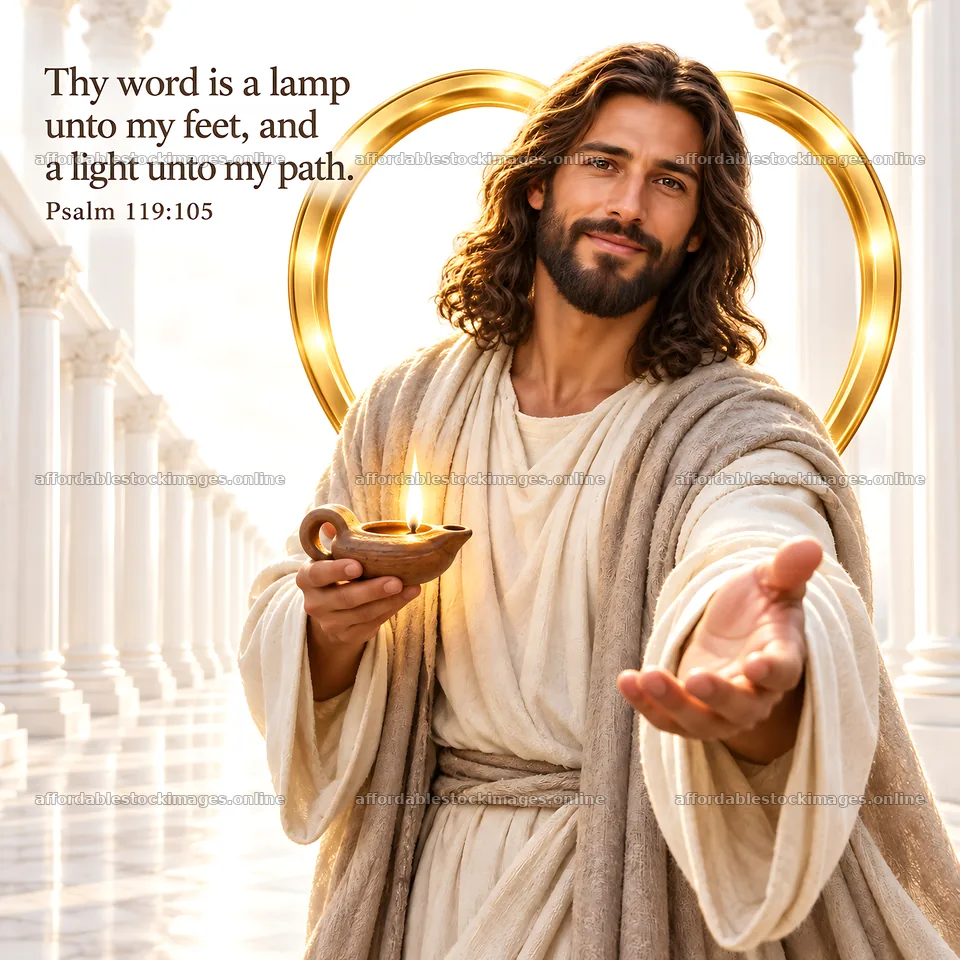 Jesus Christ offering light and guidance in a sacred space – stock images 7746x7746