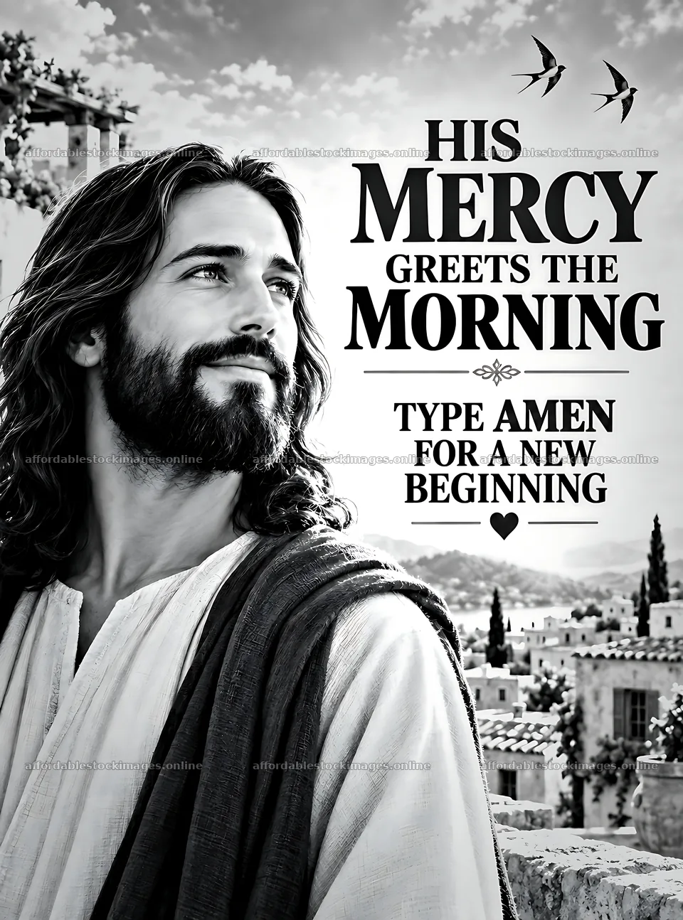 His mercy greets the morning for a new beginning – stock images 6836x9216