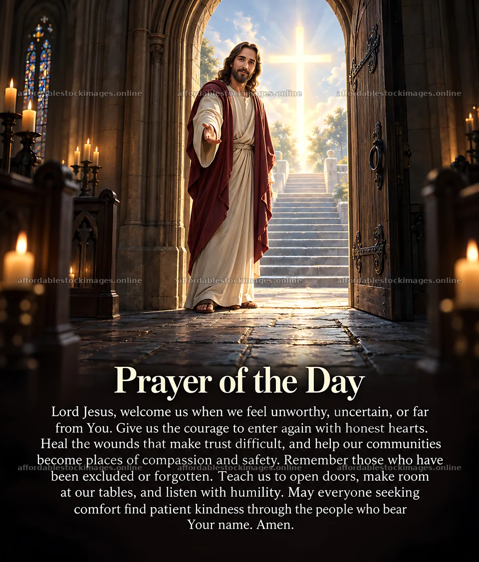 Strength at the cathedral door – stock images 7330x8596