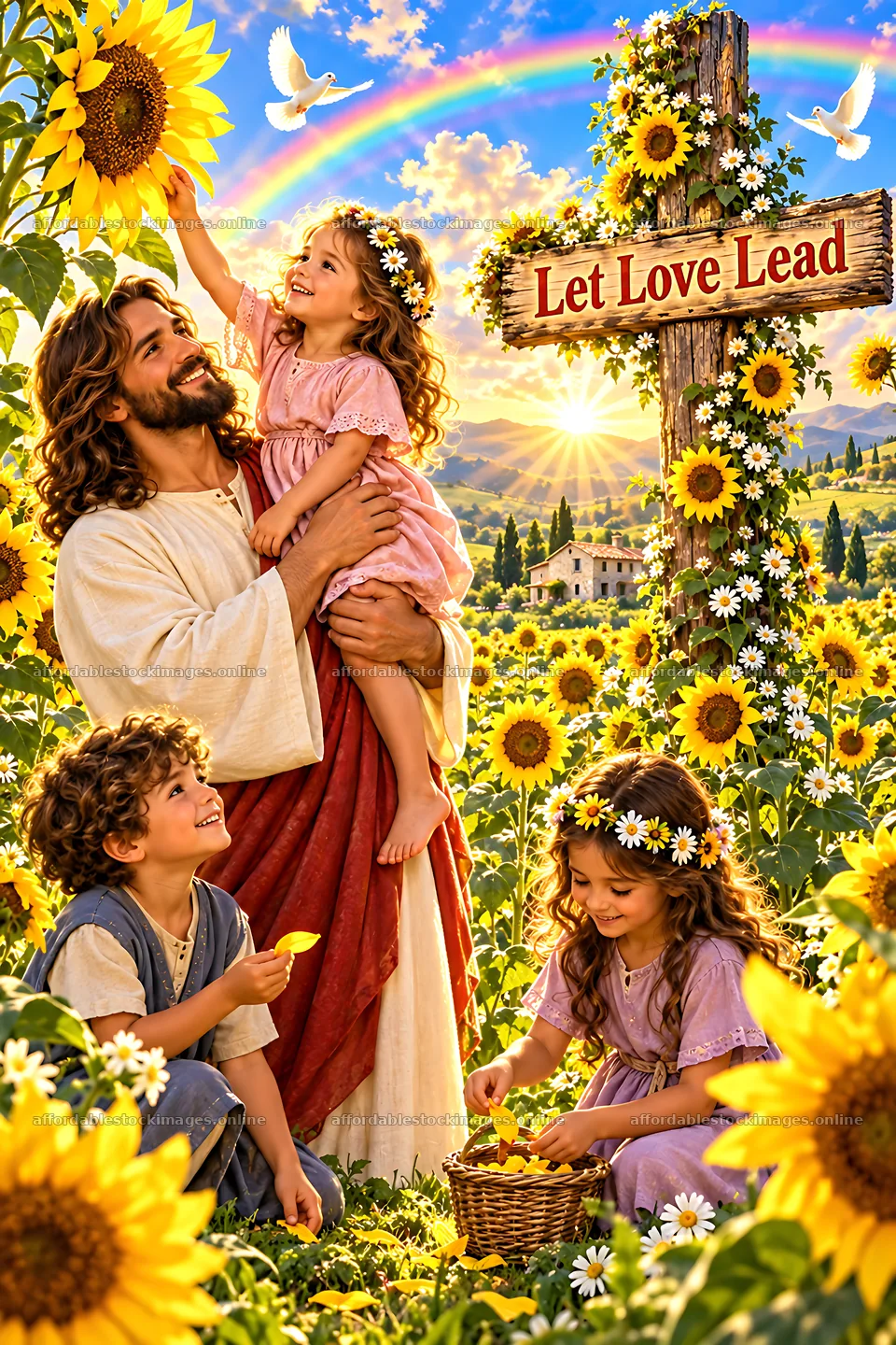 Gratitude among the sunflowers – stock images 6480x9722