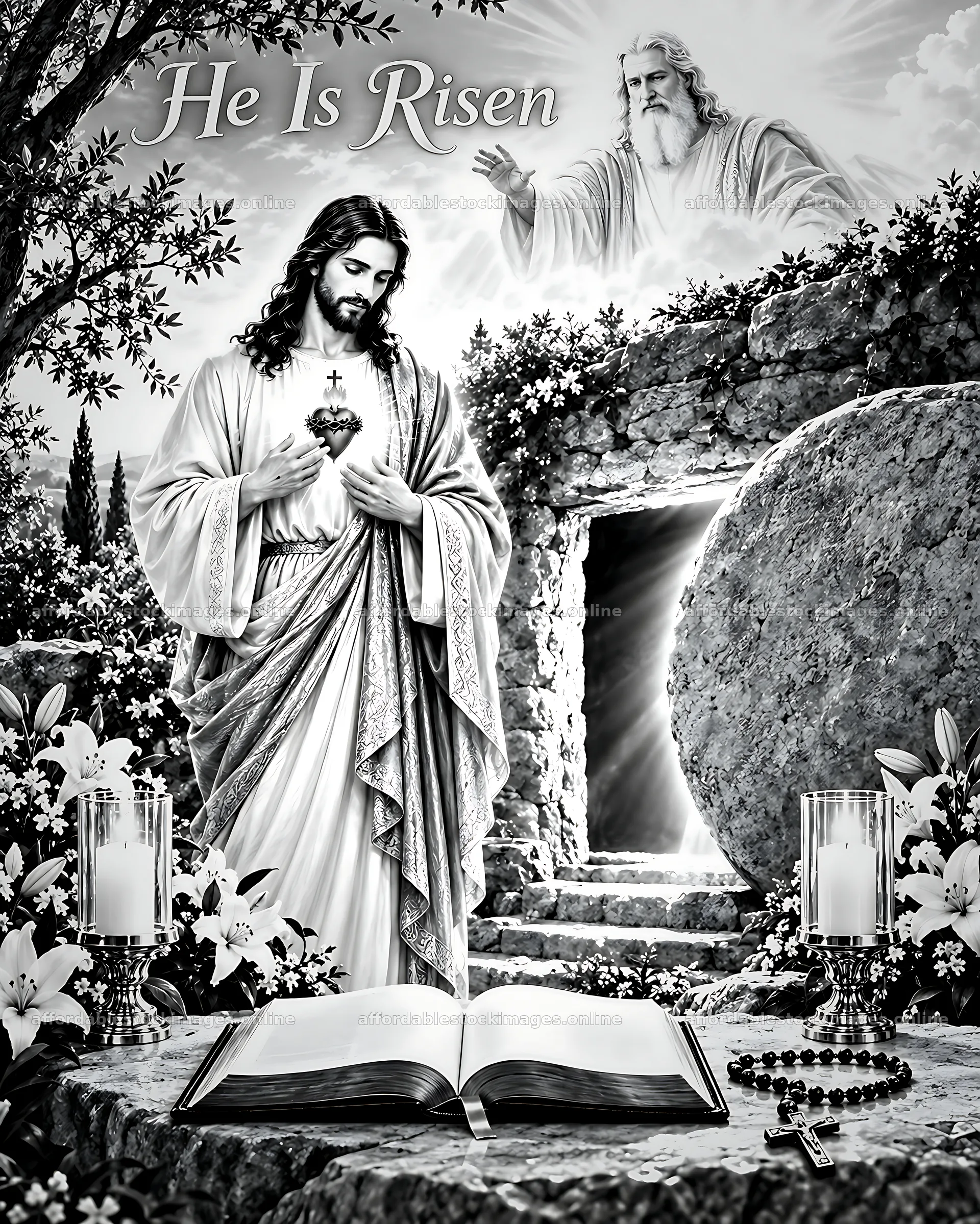 Glory at the empty tomb – stock images 7100x8872