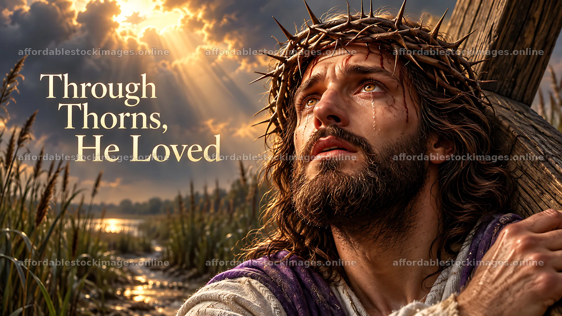 Through thorns, he loved – stock images 10580x5954