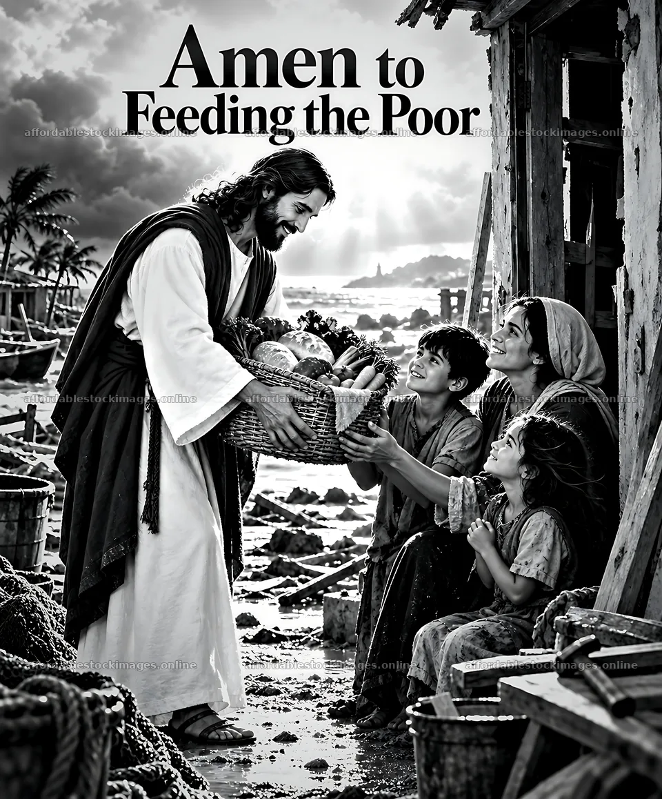 Providing food to families in need after the storm – stock images 7228x8716