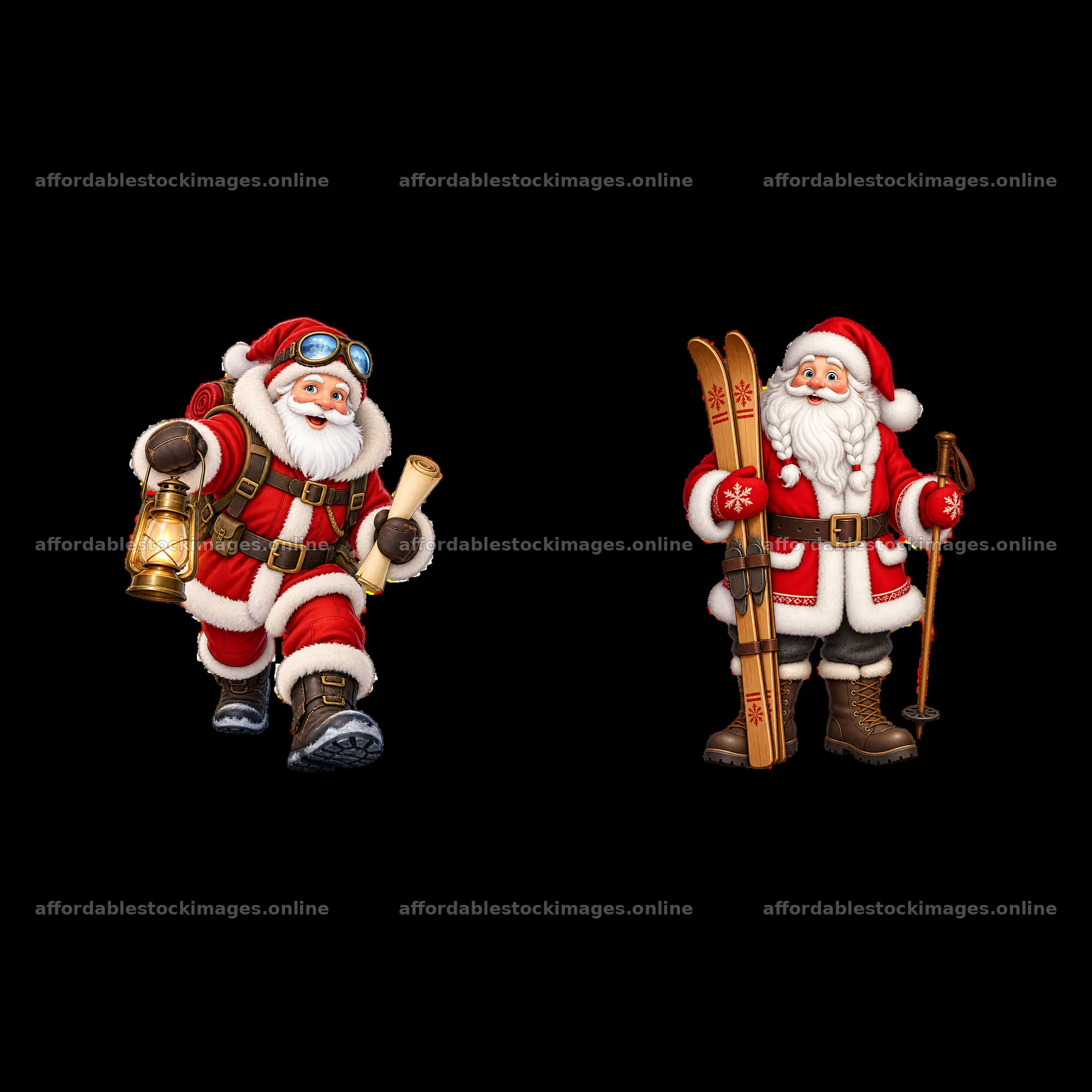 Two isolated cartoon figure stickers – stock images 7746x7746