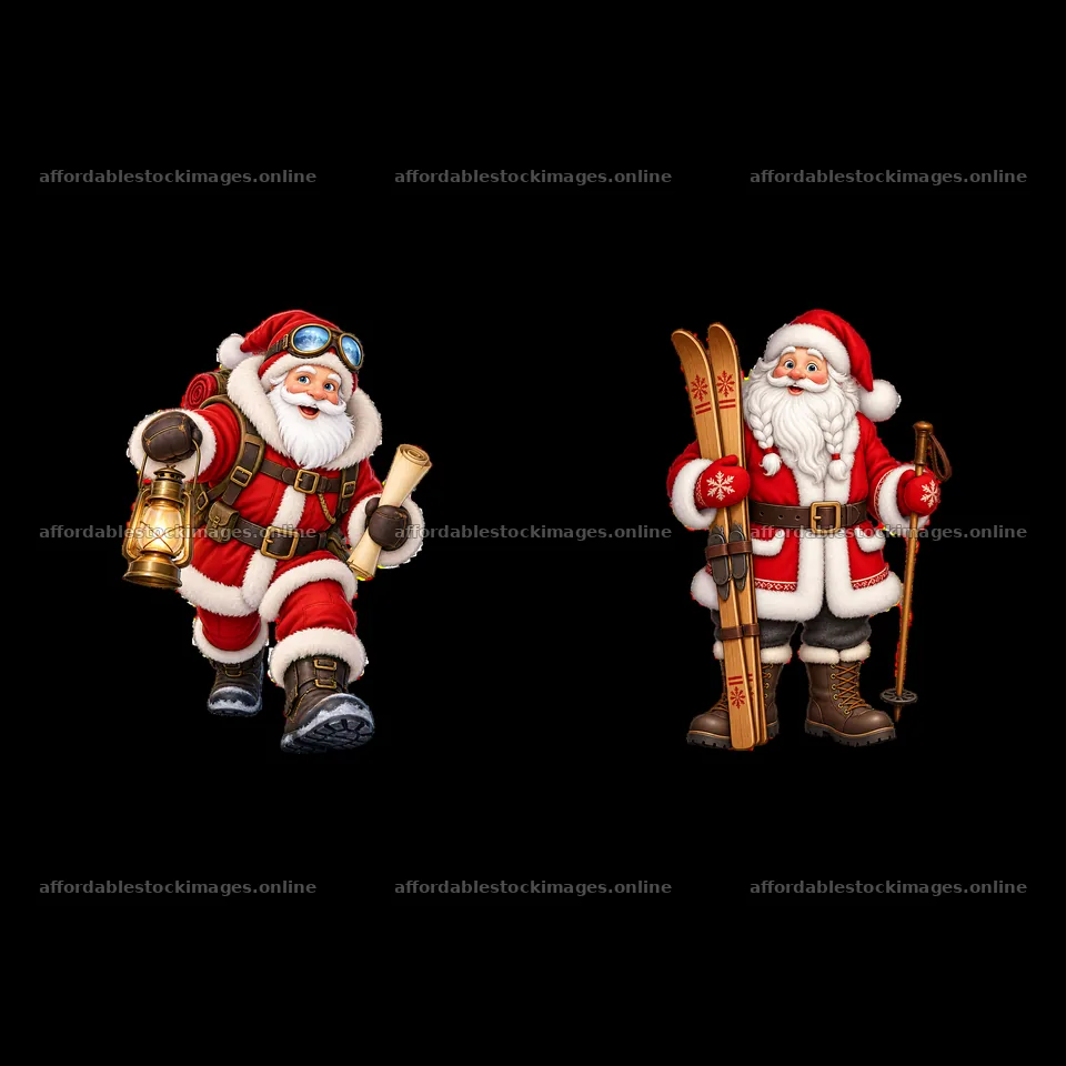 Two isolated cartoon figure stickers – stock images 7746x7746