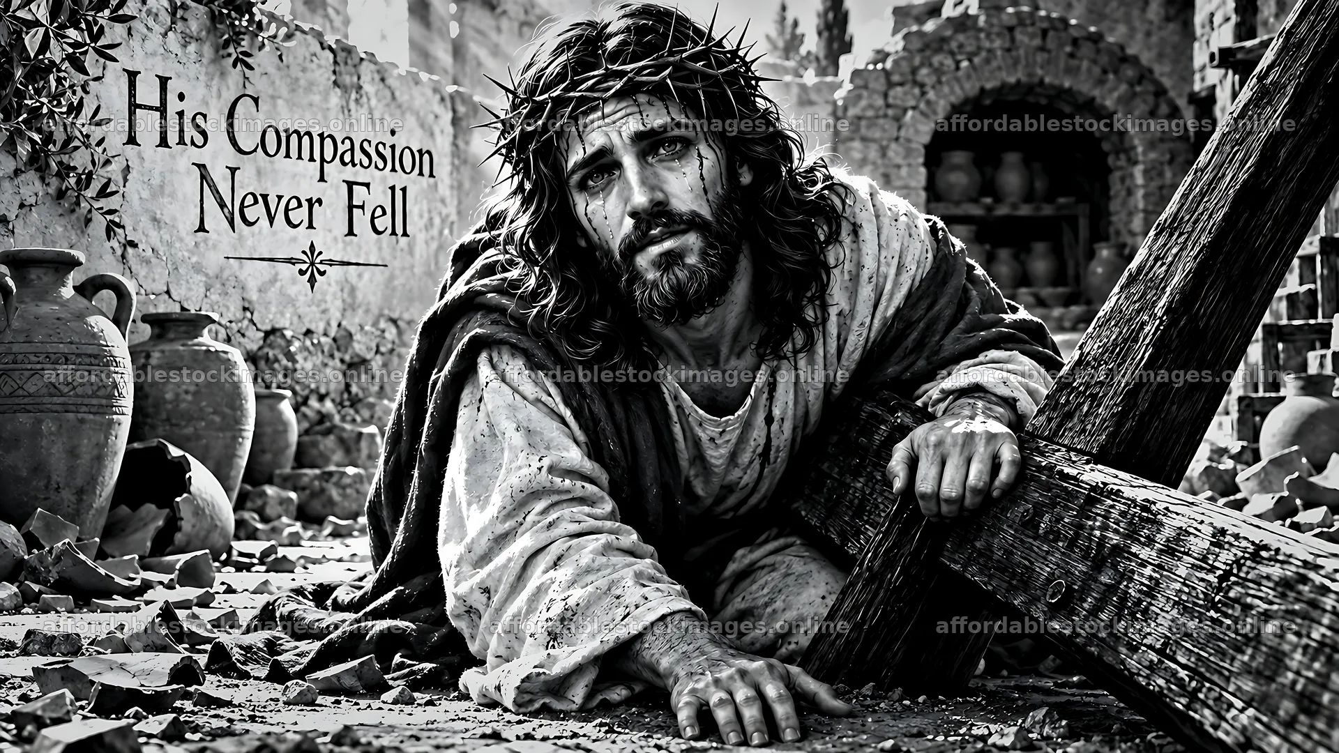 His compassion never fell – stock images 10580x5954