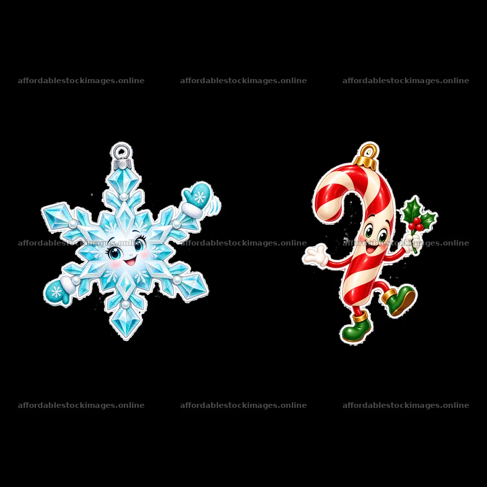 Two isolated cartoon figure stickers – stock images 7746x7746