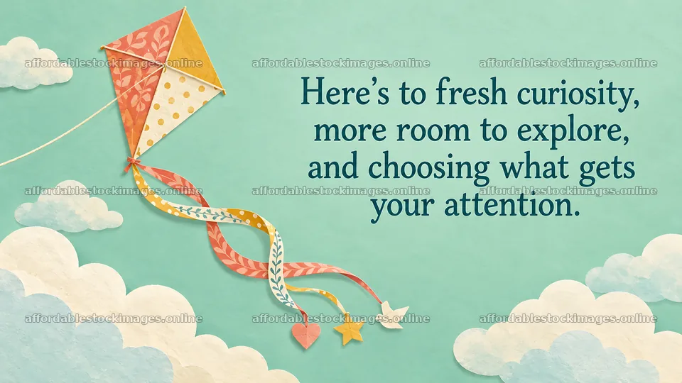 Graduation Greeting with Kite and Inspiring Message – stock images 10324x5812